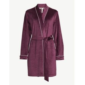 Joyspun Plush Velvet Maroon Bath Robe